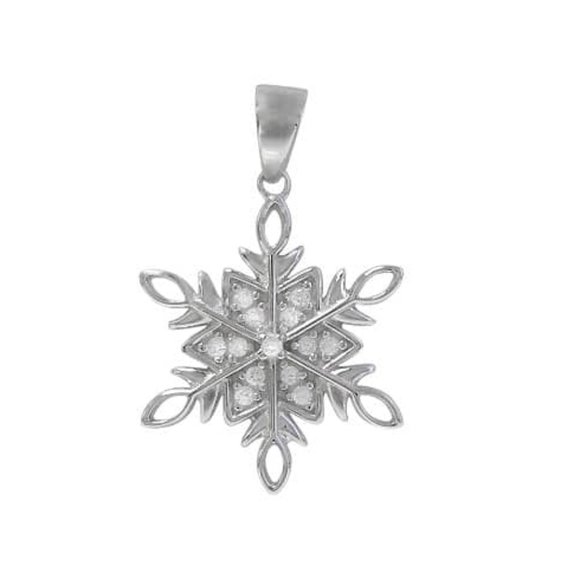 Sterling Silver Detailed Snowflake Pendant - Picture 1 of 1